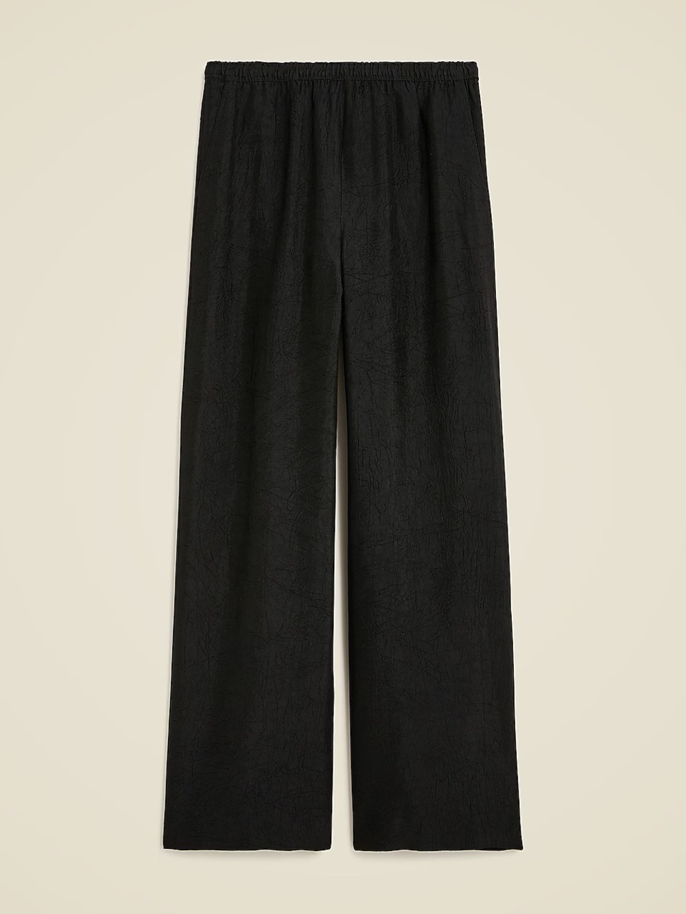 J. Crew Black Wide Leg Stratus Pants in Textured Satin Large